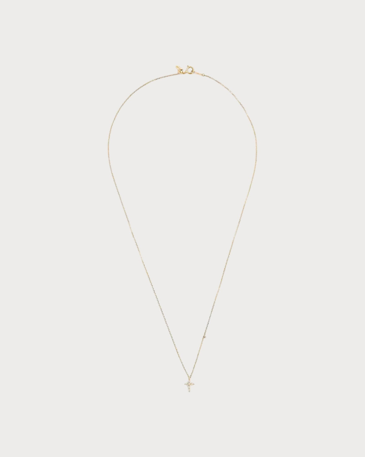PERSEE Yellow Gold and Diamond Symbols Cross Necklace(Yellow Gold)