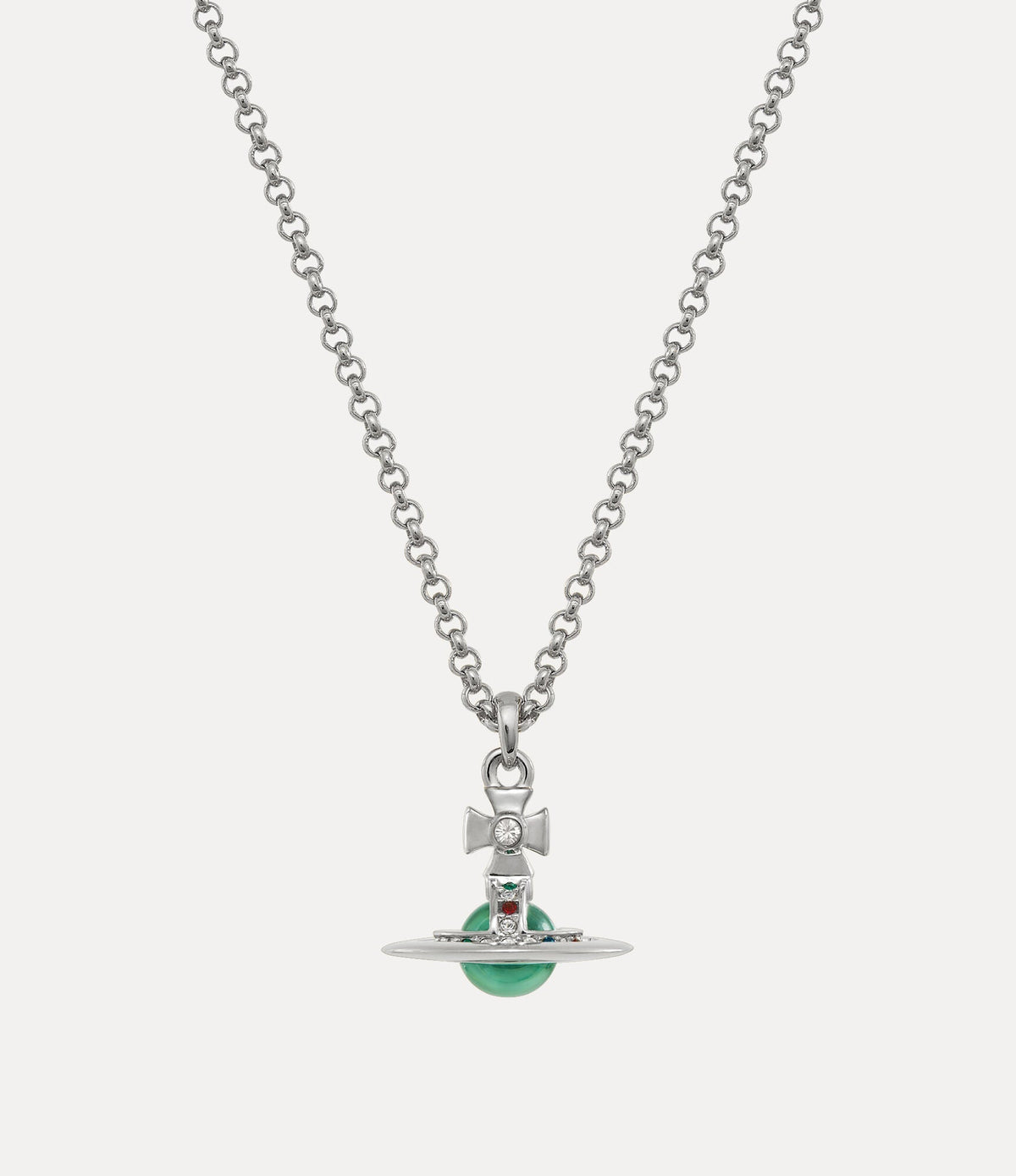VIVIENNE WESTWOOD New orb pendant Brass(Petite/Silver/Green)